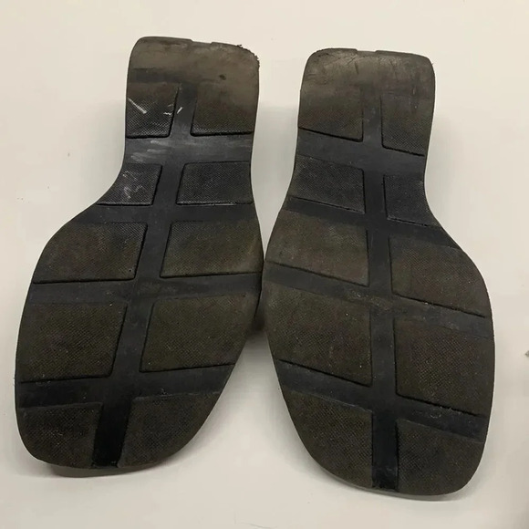 Steve Madden Chonky Sandal Wedges Shoes Slip On Open Toe VTG Y2K 90's Black 7.5 - Picture 7 of 9